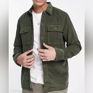 Hollister Corduroy Overshirt/ shirt jacket in dark green